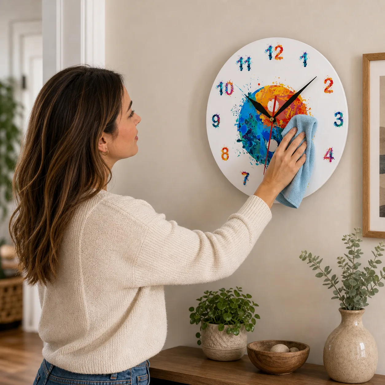 Colorful yin-yang decor wall clock gently cleaned Colorful yin-yang decor wall clock gently cleaned