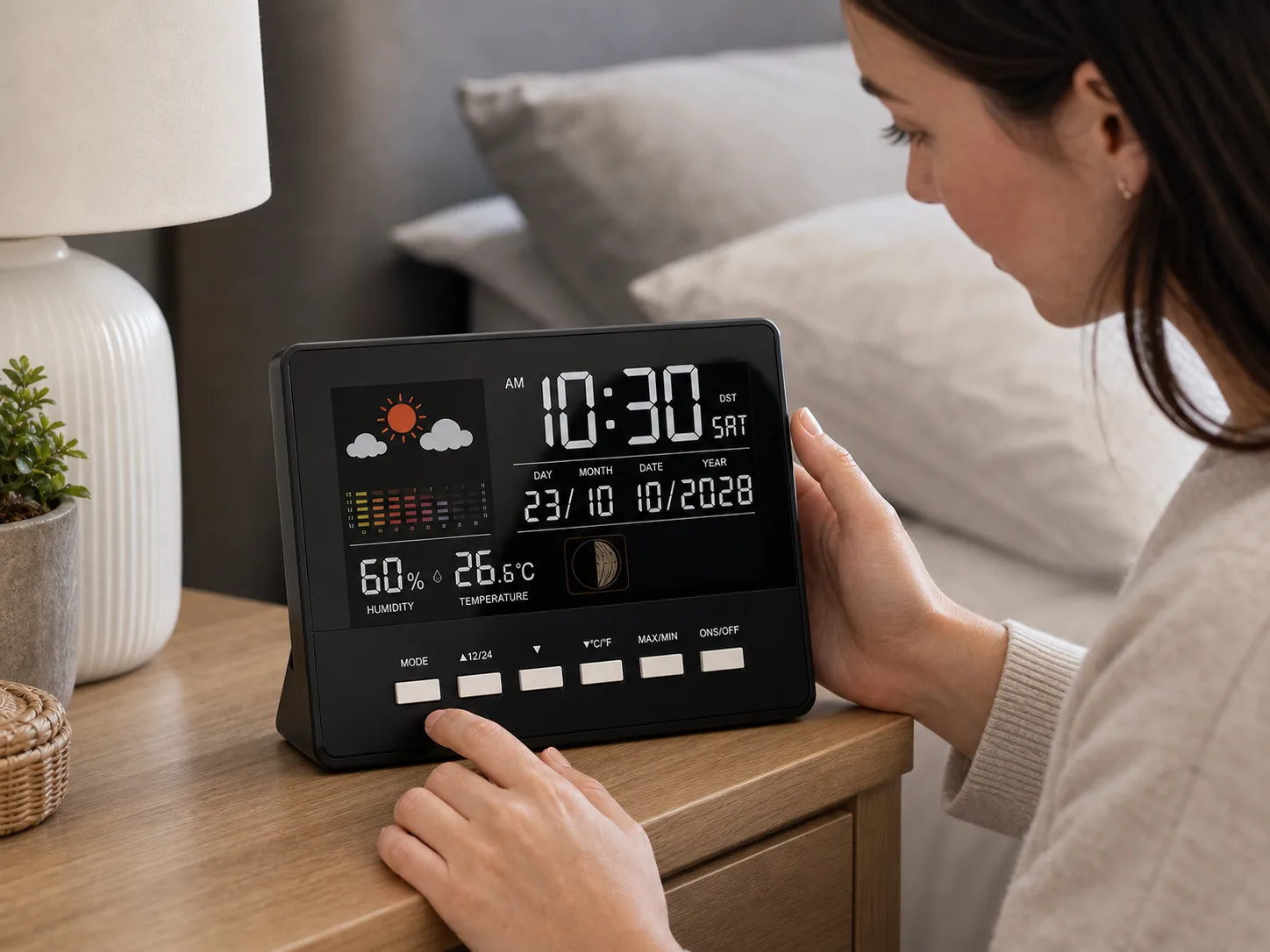 Perpetual Calendar Clock Placed Beside the Bed Perpetual Calendar Clock Placed Beside the Bed