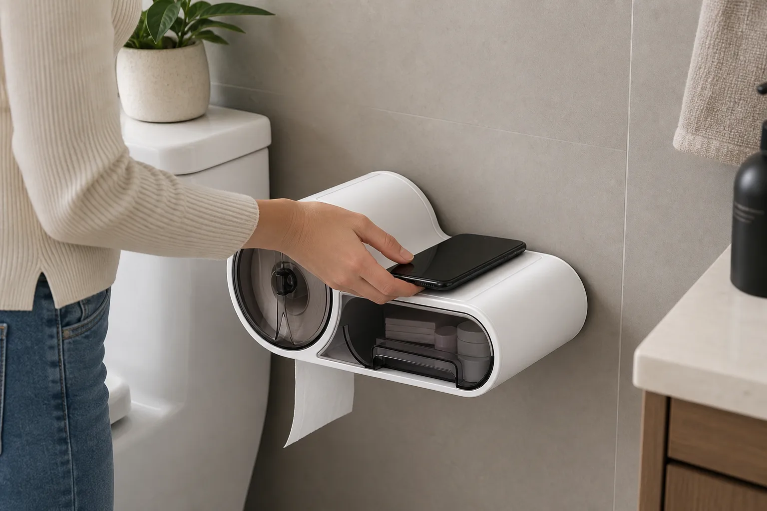 Phone Shelf Bathroom Lifestyle Phone Shelf Bathroom Lifestyle