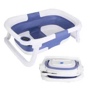 Foldable Baby Bathtub with Precise Digital Temperature Display & Support