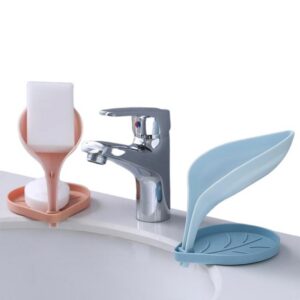 Leaf Shaped Self-Draining Soap Holder - Waterfall Soap Dish for Sink