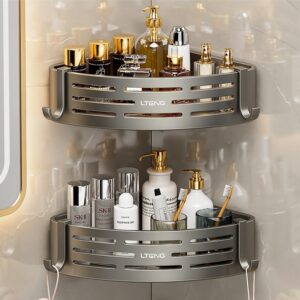 Premium No-Drill Bathroom Corner Shelf - Adhesive Shower Caddy Organizer