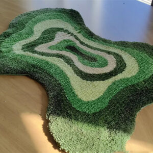 Modern Abstract Tufted Area Rug - Plush Organic Topographic Bedside Mat