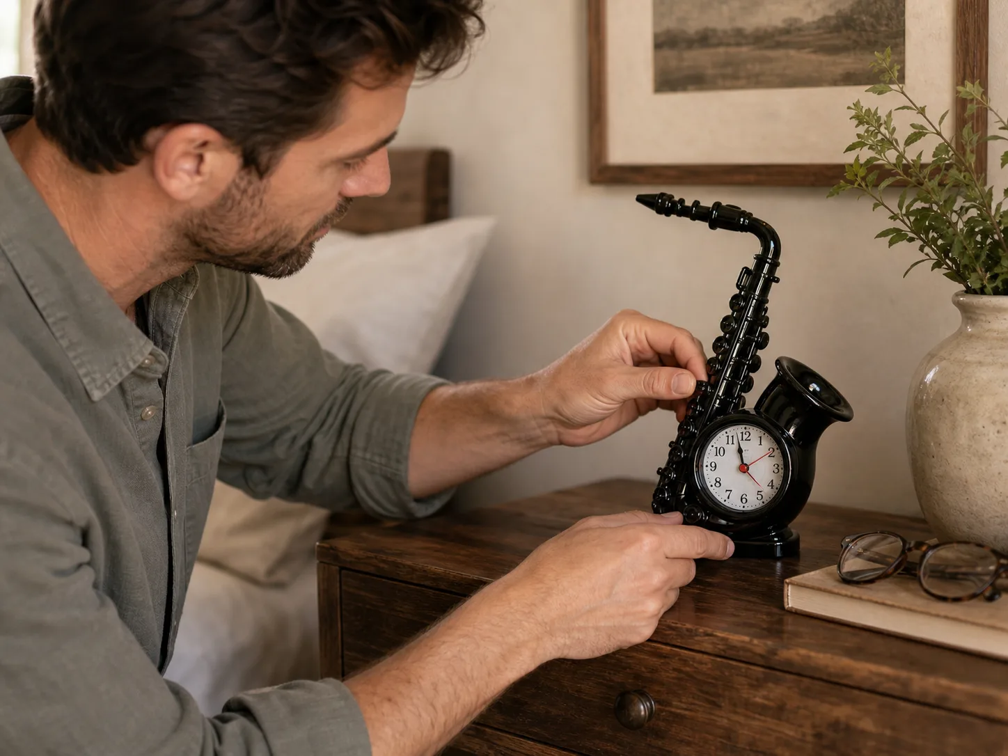 Saxophone Decorative Clock Time Adjustment Saxophone Decorative Clock Time Adjustment
