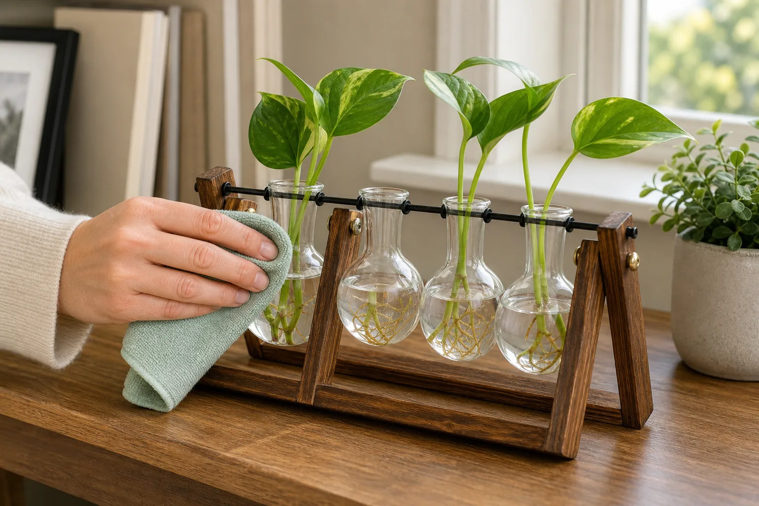 Desktop Plant Terrarium Glass Cleaned Desktop Plant Terrarium Glass Cleaned