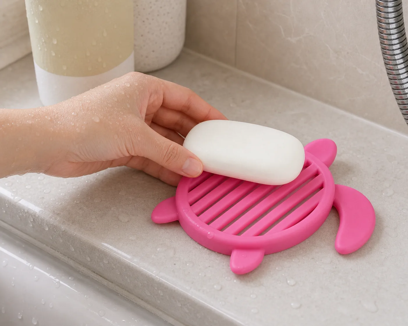 Setting Soap on Wet Shower Ledge Setting Soap on Wet Shower Ledge