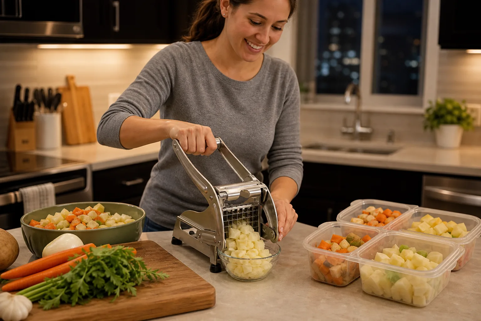 Stainless Steel Vegetable Cutter for Meal Prep Stainless Steel Vegetable Cutter for Meal Prep