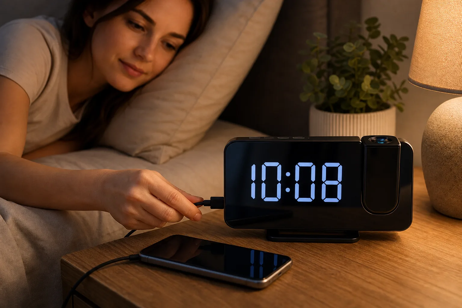 Projection Alarm Clock USB Charging Projection Alarm Clock USB Charging