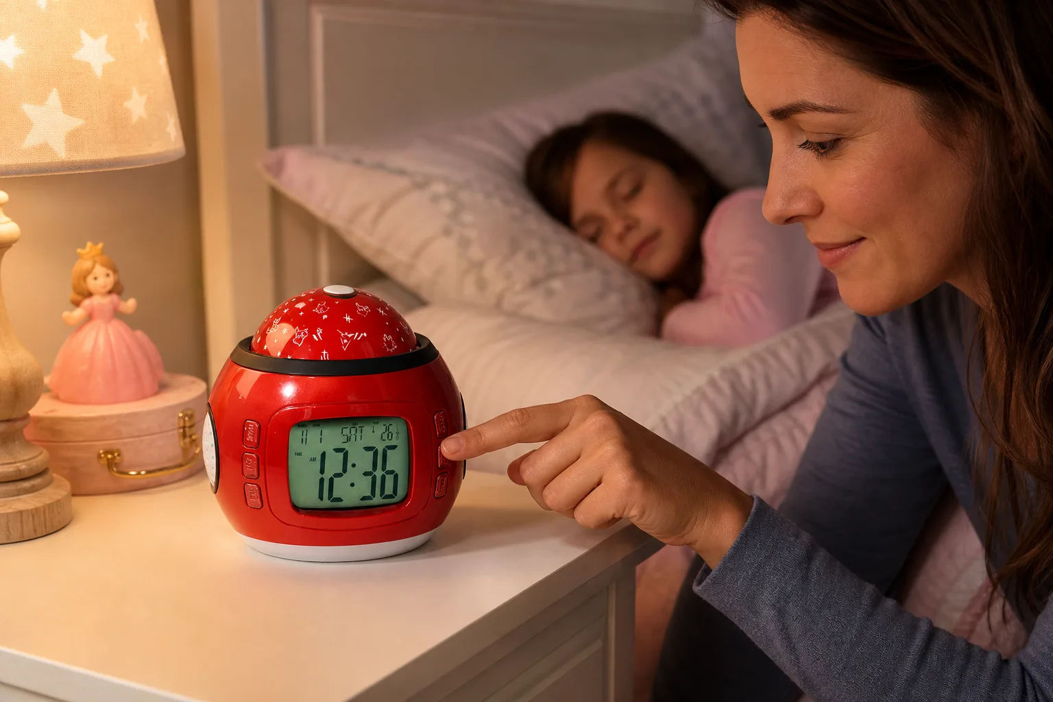 Parent Setting Kids Starry Projection Alarm Clock Parent Setting Kids Starry Projection Alarm Clock