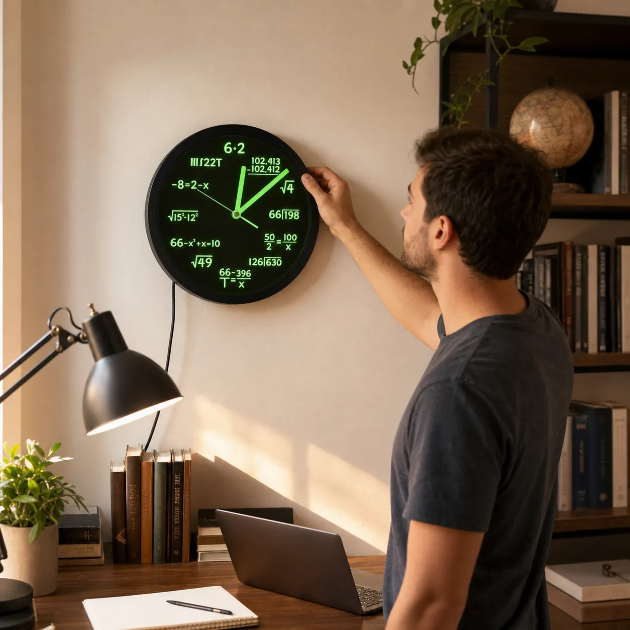 Math Equation LED Clock in Home Study Math Equation LED Clock in Home Study