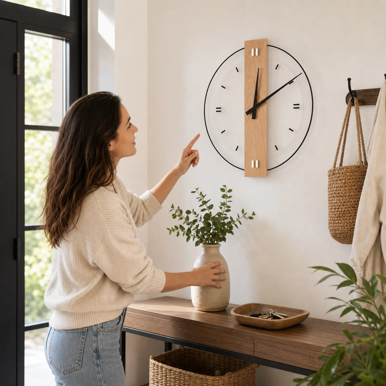 Wood Acrylic Wall Clock Entryway Decor Wood Acrylic Wall Clock Entryway Decor