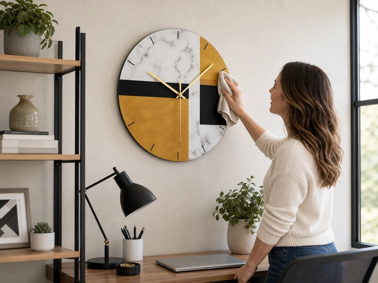Geometric Silent Wall Clock Abstract Art Home Office Decor Geometric Silent Wall Clock Abstract Art Home Office Decor