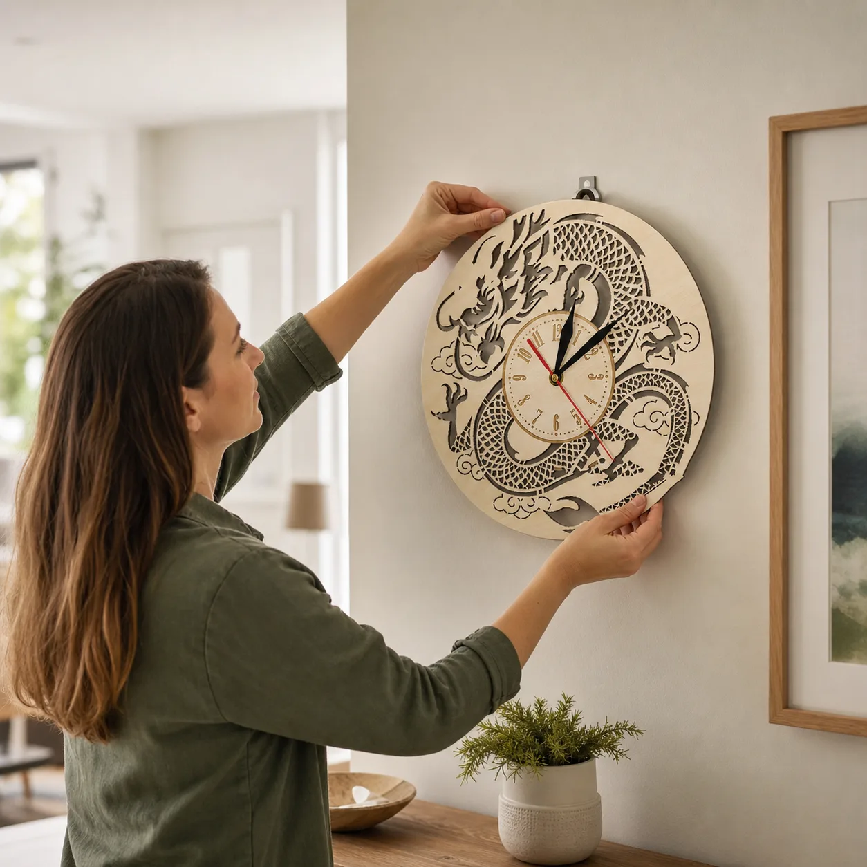 Hanging the Dragon Art Wall Clock Hanging the Dragon Art Wall Clock