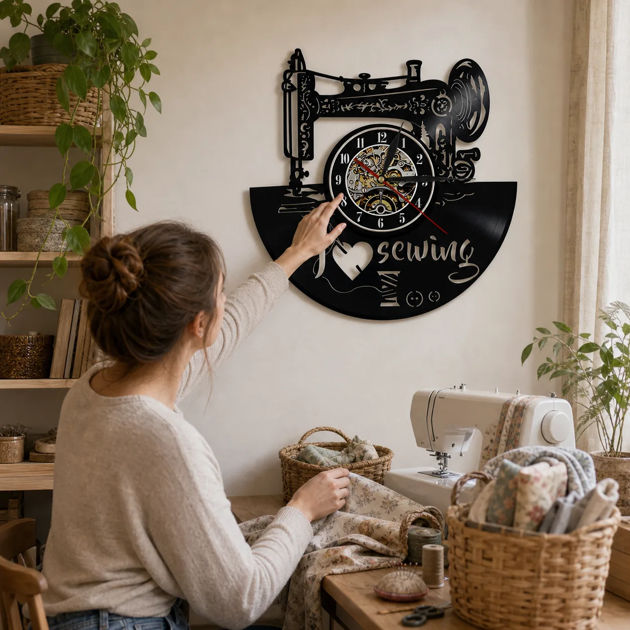 Sewing Room Wall Clock Checked While Crafting Sewing Room Wall Clock Checked While Crafting