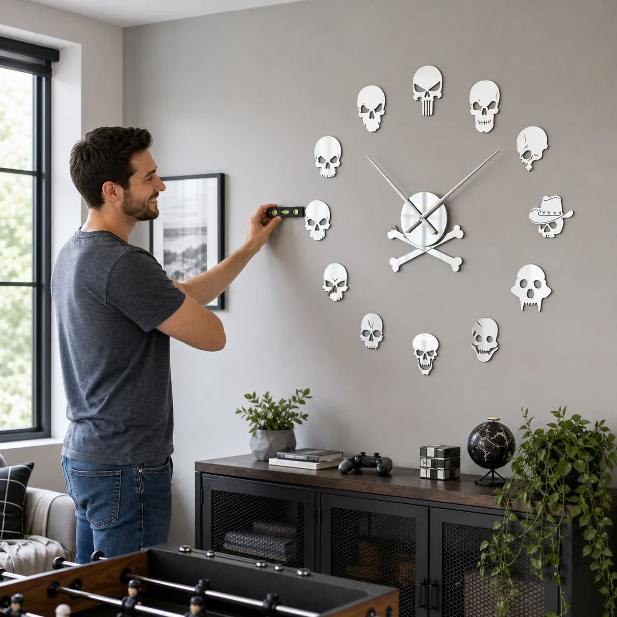 Checking Skull DIY Wall Clock Alignment Checking Skull DIY Wall Clock Alignment