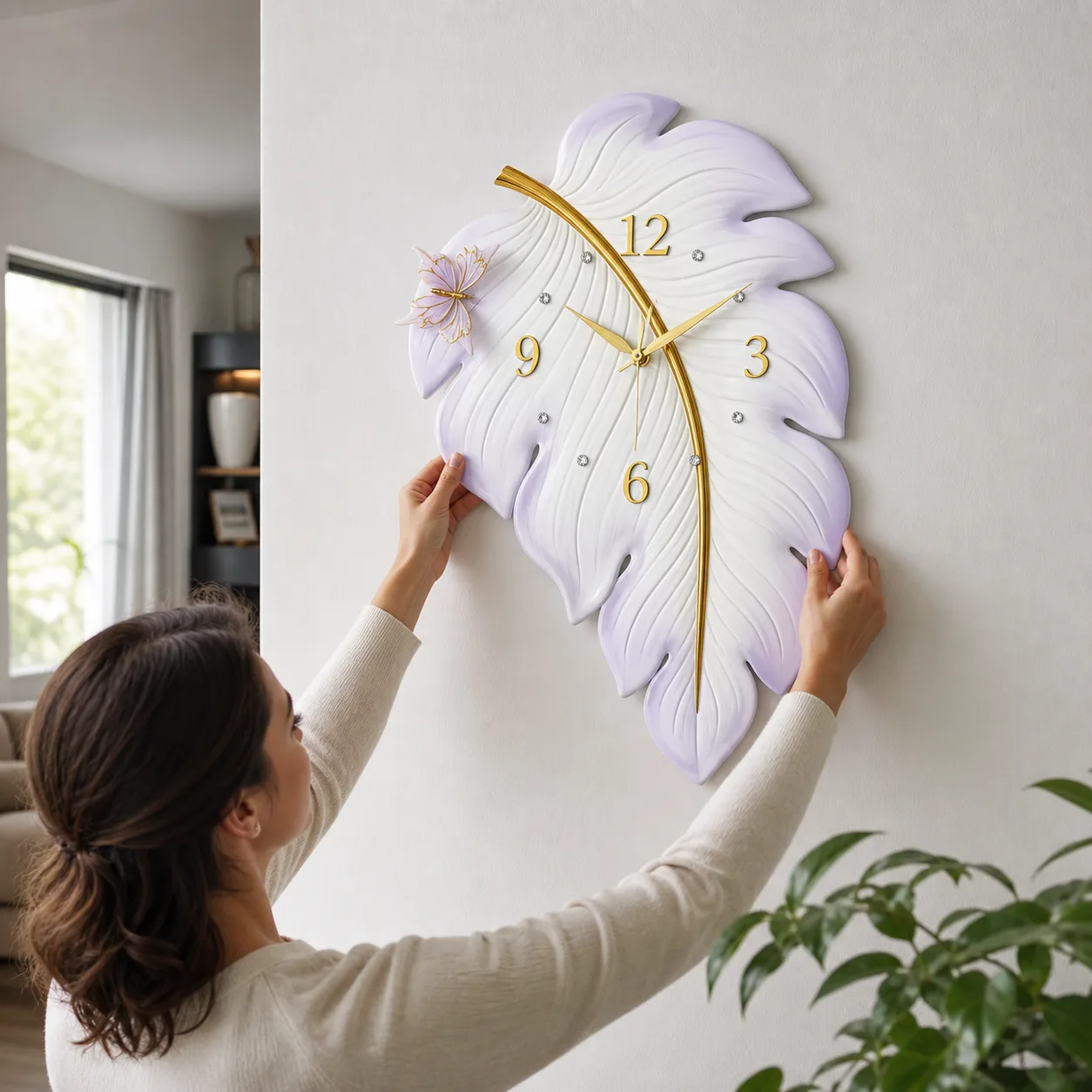 Leaf Wall Clock Installation Leaf Wall Clock Installation