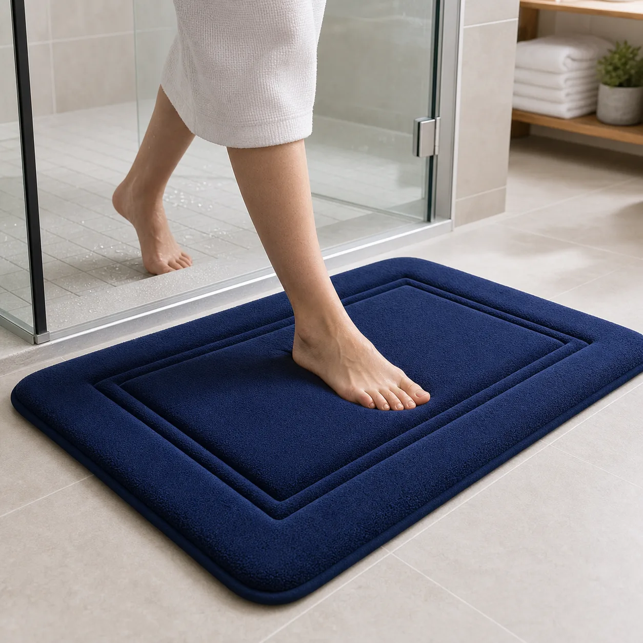 Luxury Memory Foam Bath Mat - Shower Step Luxury Memory Foam Bath Mat - Shower Step