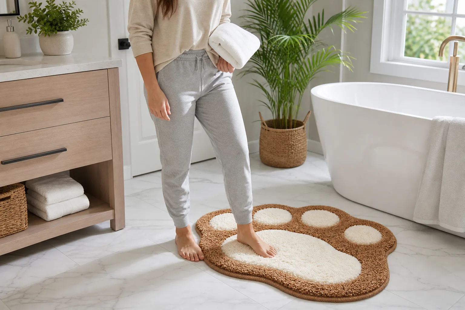 Paw Print Bath Mat by Tub Paw Print Bath Mat by Tub