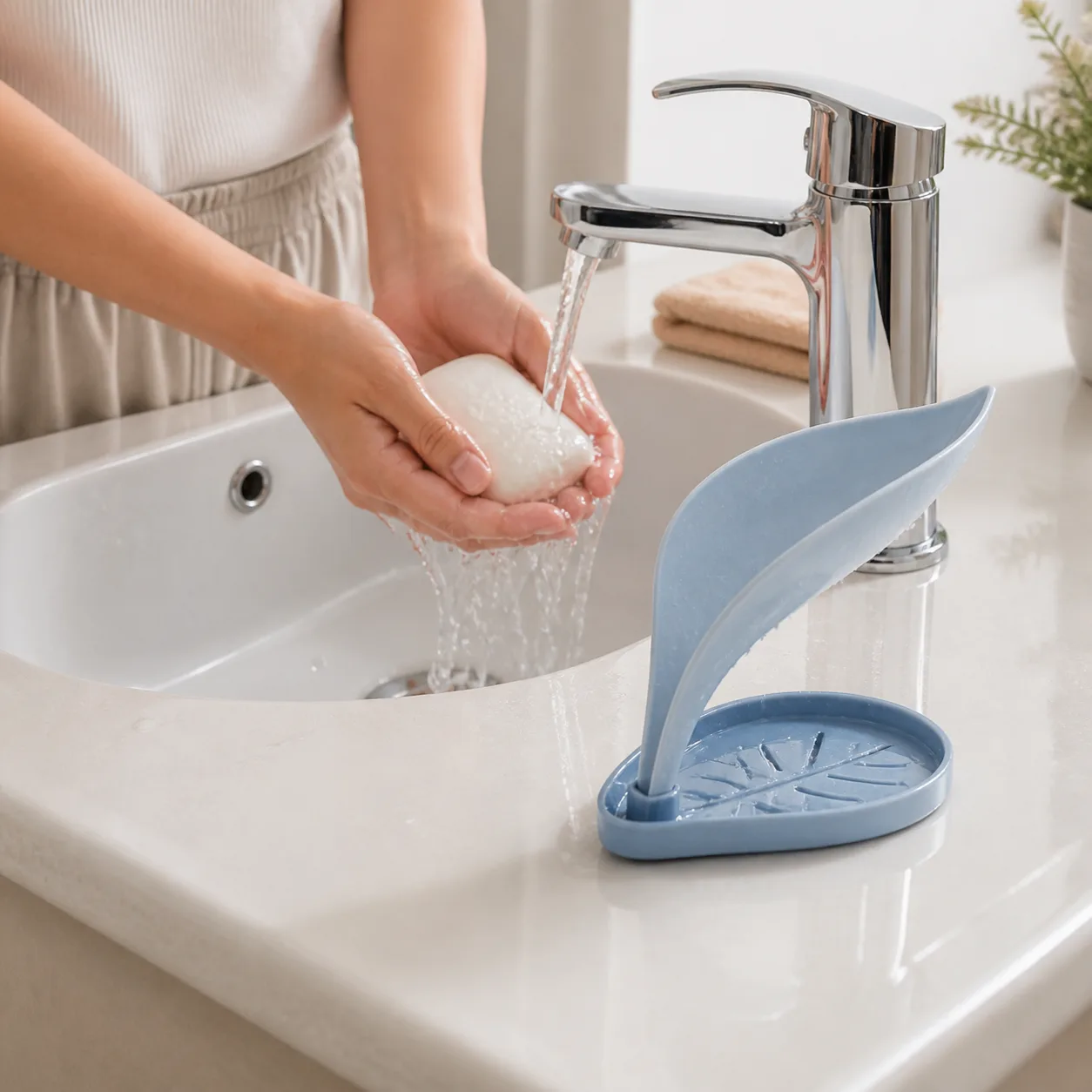Self-Draining Soap Holder by the Faucet Self-Draining Soap Holder by the Faucet