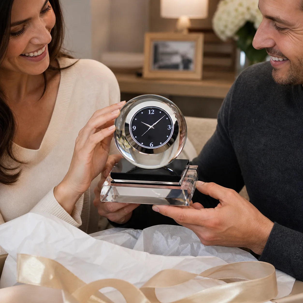 Crystal Ball Desk Clock Gift Scene Crystal Ball Desk Clock Gift Scene