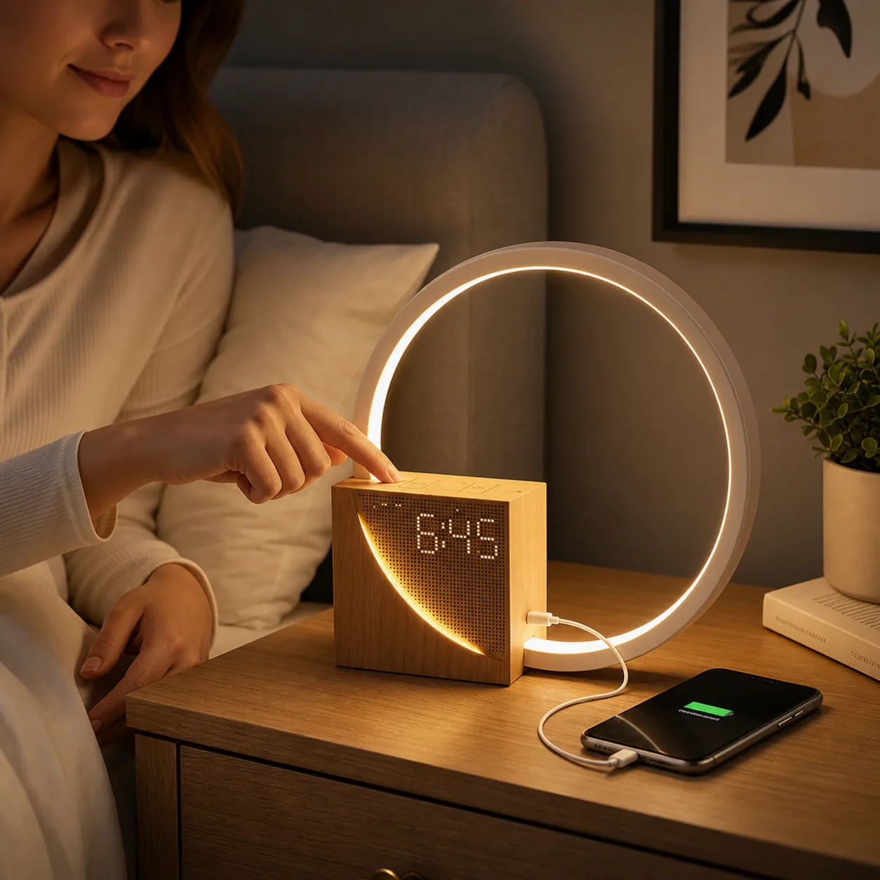 Warm Bedside Touch Lamp with USB Charging Warm Bedside Touch Lamp with USB Charging