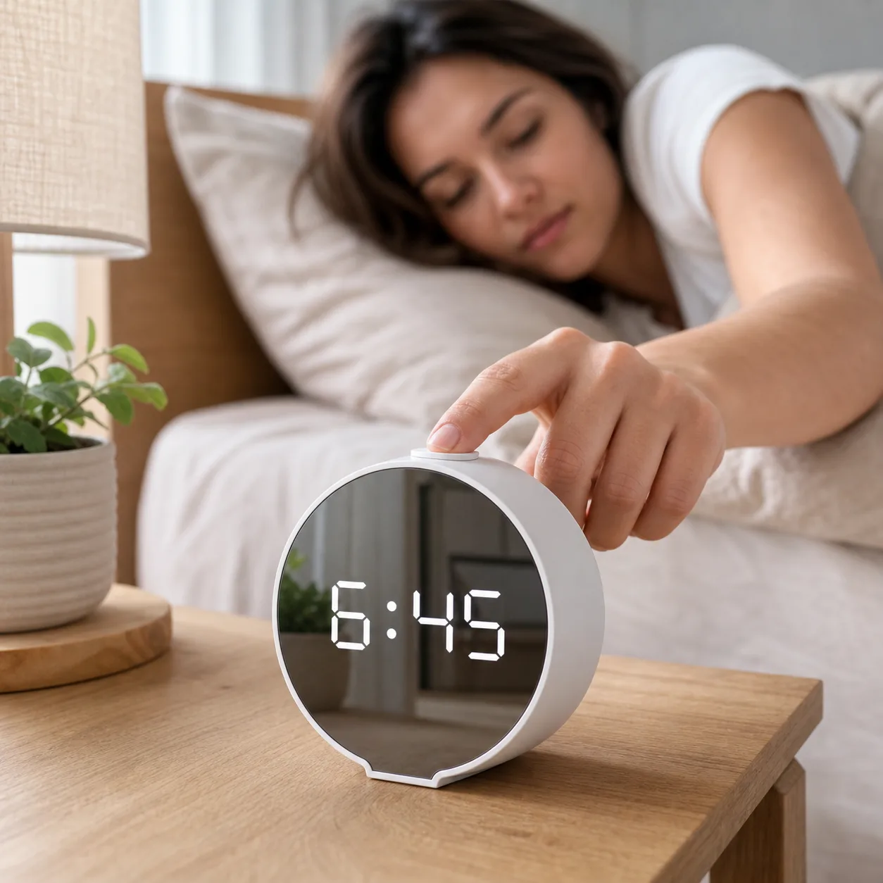 Morning Snooze with LED Mirror Alarm Clock Morning Snooze with LED Mirror Alarm Clock