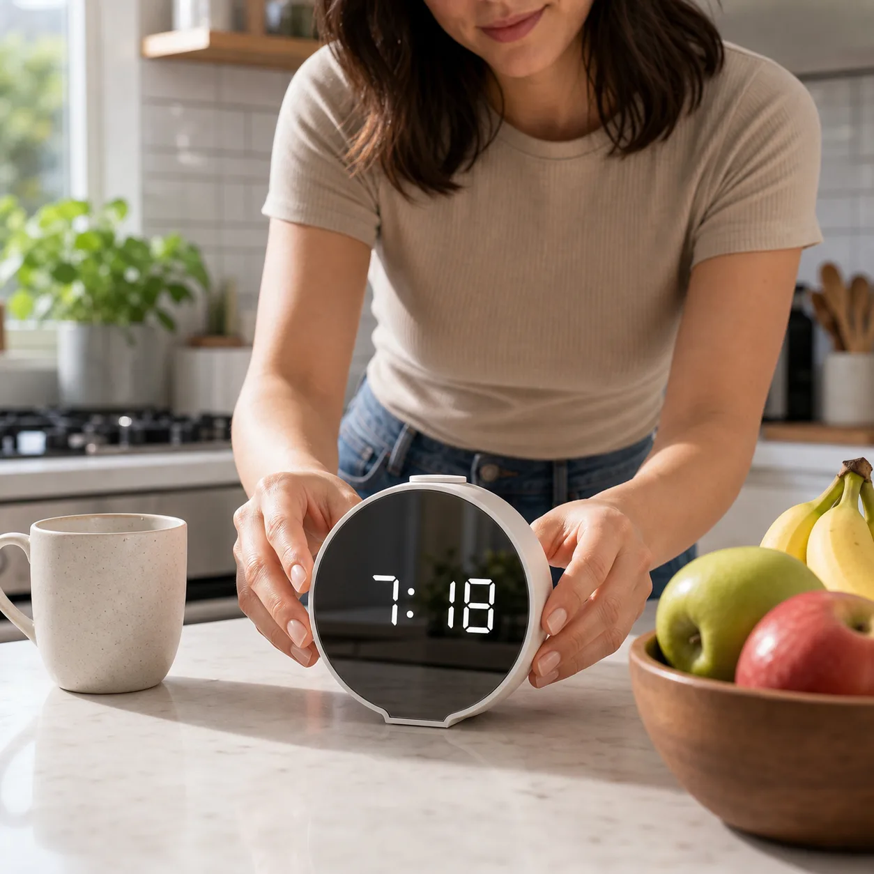 Kitchen Counter LED Mirror Alarm Clock Kitchen Counter LED Mirror Alarm Clock