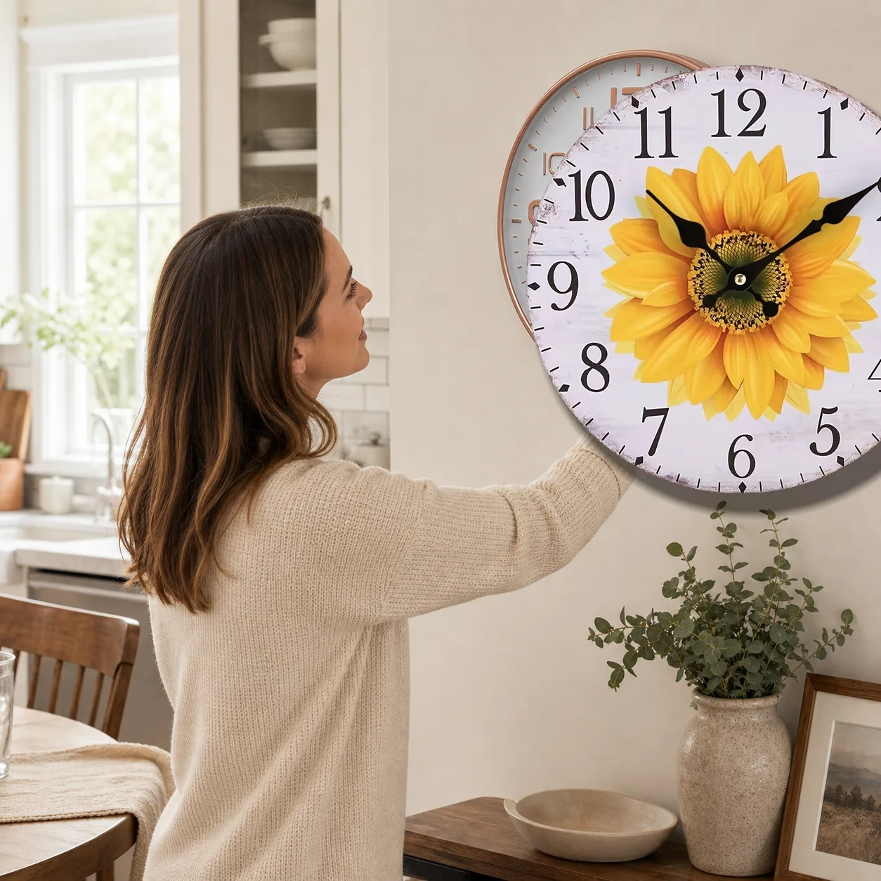 Rustic Sunflower Wall Clock Kitchen Adjustment Rustic Sunflower Wall Clock Kitchen Adjustment