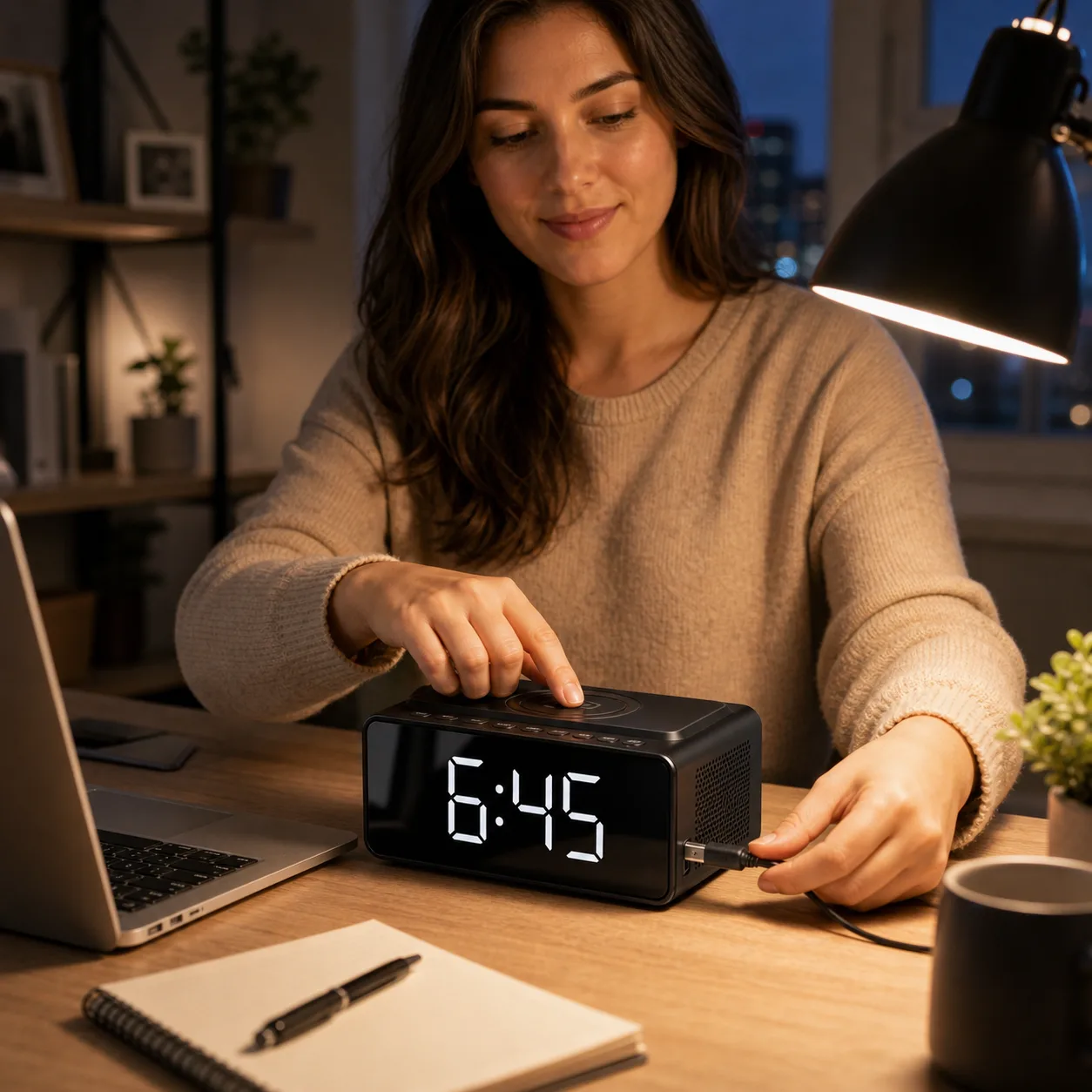 Wireless Charging Alarm Clock Home Office USB Lifestyle Wireless Charging Alarm Clock Home Office USB Lifestyle