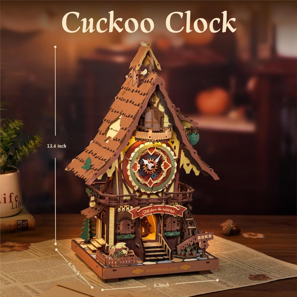 Colorful Wooden Cuckoo Clock Puzzle Kit with Light & Sound Colorful Wooden Cuckoo Clock Puzzle Kit with Light & Sound