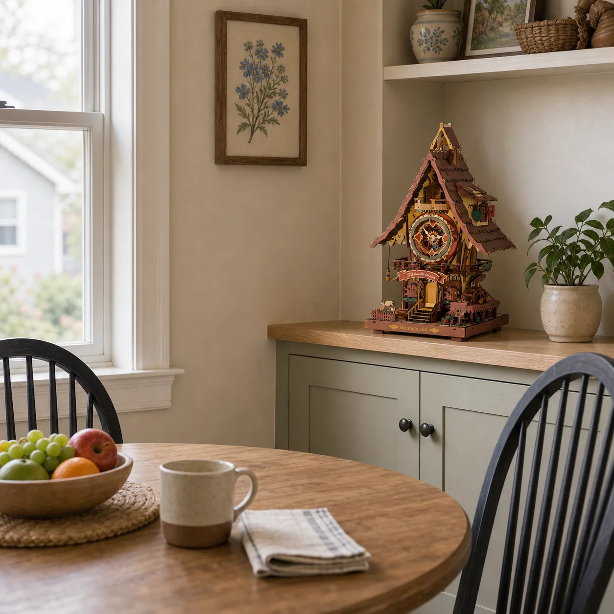 Cuckoo Clock Puzzle Kit in Family Dining Nook Cuckoo Clock Puzzle Kit in Family Dining Nook