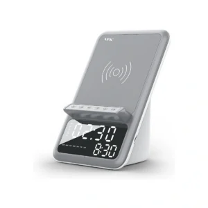 Multi-Function Digital Alarm Clock with Wireless Charging & Bluetooth Speaker