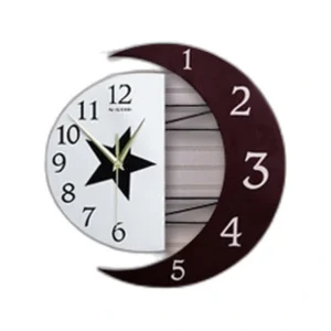 Modern Crescent Moon Wall Clock | Silent Decorative Celestial Timepiece