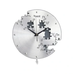 Unique Puzzle Piece Wall Clock | Silent Movement & Pendulum | Modern Decor