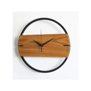 Modern Wood & Metal Wall Clock | Minimalist Industrial Home Decor