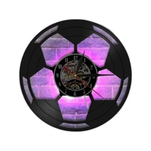 Unique Football Soccer Ball Wall Clock with LED Backlight
