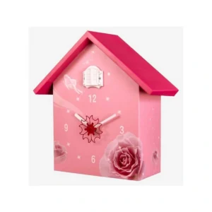Pink Rose Butterfly Cuckoo Clock | Girls Room Wall Decor | Charming Timepiece