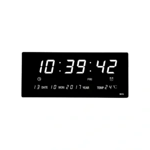 Large LED Digital Wall Clock with Temperature & Date Display - Modern Home Decor