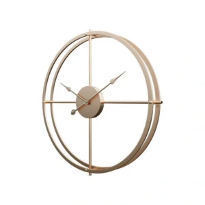 Modern Geometric Metal Wall Clock - Large Silent Minimalist Decor Gold/Black