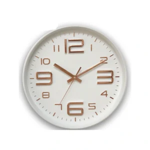 Modern Silent Wall Clock | Graphic Rose Gold Numerals | Minimalist Home Decor