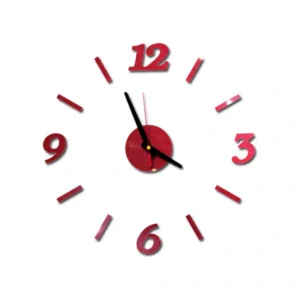 Modern Large Graphic DIY Frameless Wall Clock | Mirror Surface Decor for Home