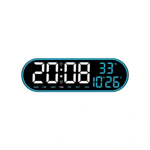 Multi-Color LED Digital Wall Clock with Projection, Temp & Date Display