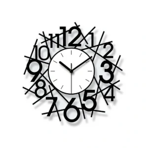 Modern Abstract Geometric Wall Clock | Silent Quartz Home Decor Timepiece