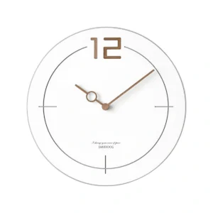 Modern Minimalist Silent Wall Clock with Wood Accents - Gray or White Nordic Decor