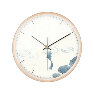 Zen Koi Fish Wood Wall Clock - Silent Modern Art Decor for Home