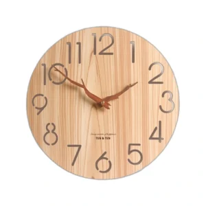 Modern Minimalist Wall Clock Living Room Home Wall Clock Fashion Atmosphere Mute Nordic Clock Personality Creative Wooden Clock