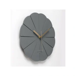 Modern Minimalist Gray Scalloped Wall Clock | Silent Nordic Decorative Timepiece
