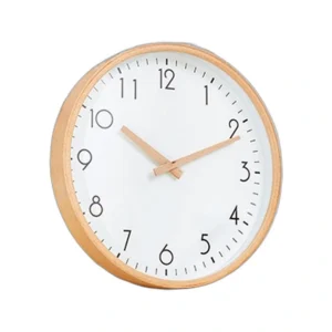 Minimalist Wood Silent Wall Clock - Modern Nordic Home Decor Round Timepiece