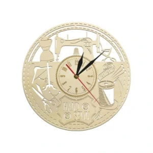 Unique Wooden Sewing Machine Wall Clock | Crafter & Tailor Home Decor Gift