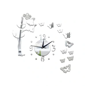 Mirror Wall Clock Stars Living Room Bedroom Personality Background Wall Clock